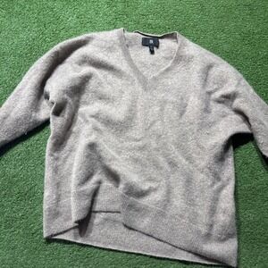 WOMENS BR TAN PULLOVER CASHMERE SWEATER V NECK SIZE LARGE